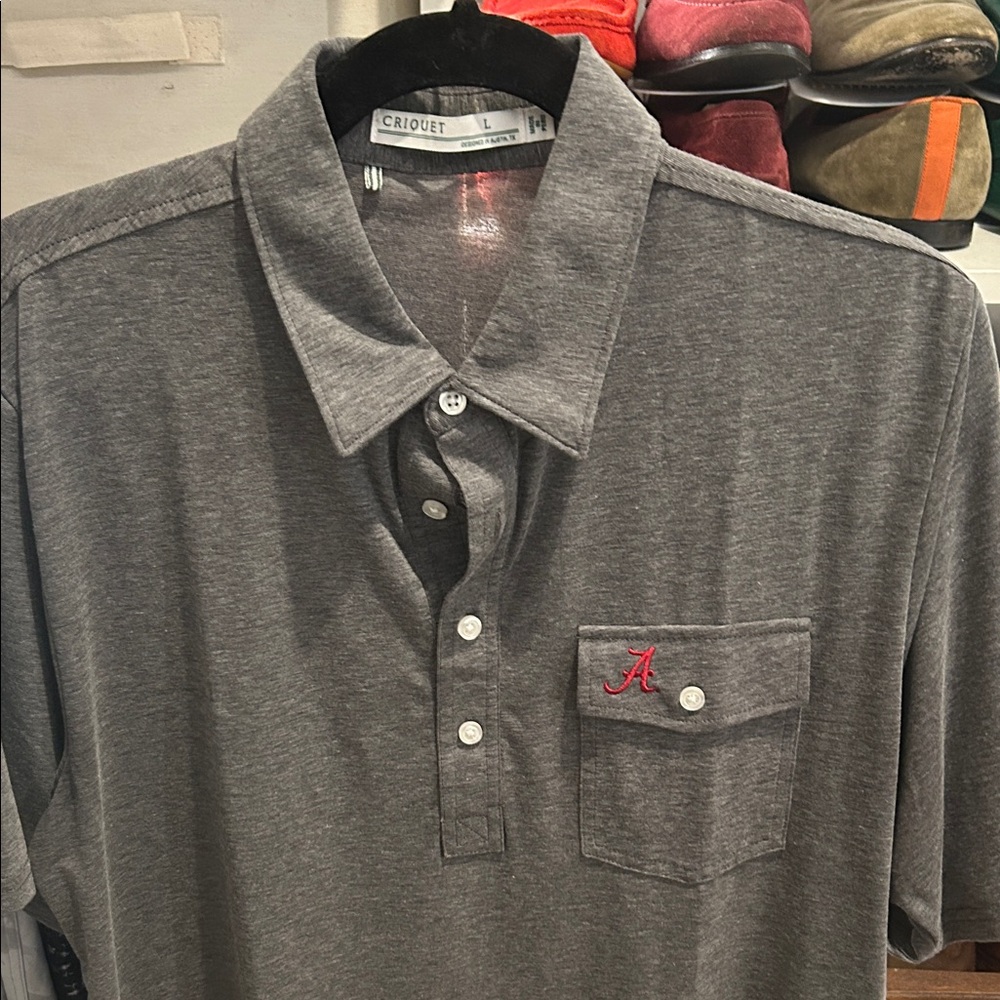 Criquet Gray Men's Alabama Polo Shirt